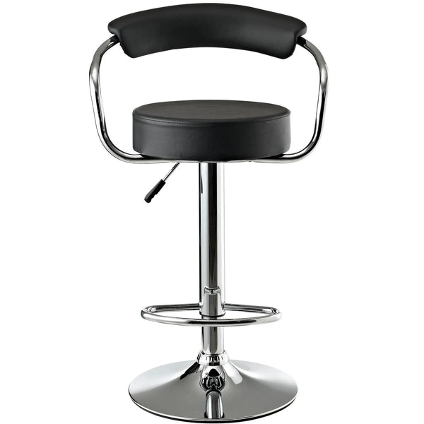 Ourava Diner Black Stool,  Stylish and Comfortable Retro Chrome Finish Bar Stool with Thick Cushion and Upholstered Backrest