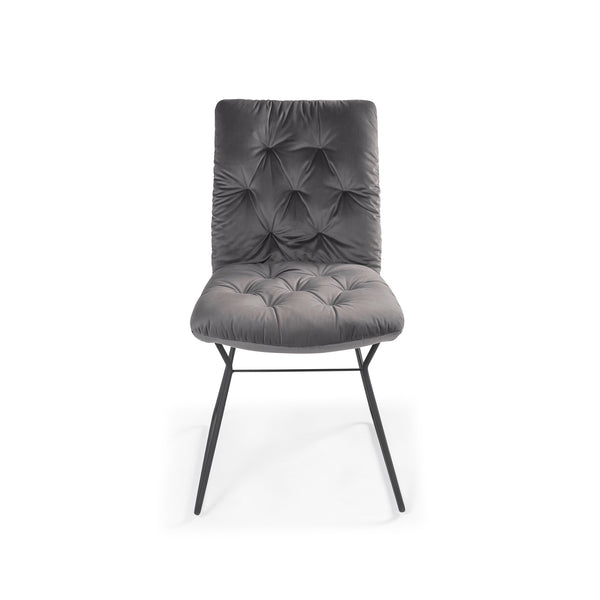Ourava Modern Grey Velvet Upholstered Dining Chair