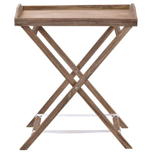 Natural Folding Serving Tray Table
